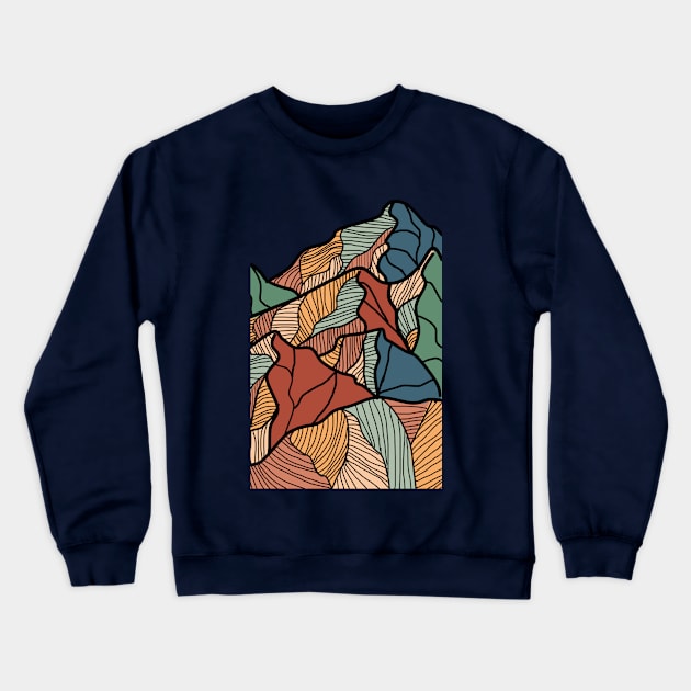 Bohemian Mountain Terrain Crewneck Sweatshirt by JujuC